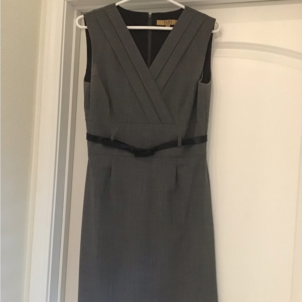 Beautiful gray dress with belt